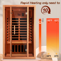 2 Person Extendable FAR Infrared Sauna for Home, Hemlock Wood Low EMF 6 Carbon Heaters Indoor Saunas with LED Lights, Bluetooth Speaker, Digital Control Panel, and Seating Bench — product view 13