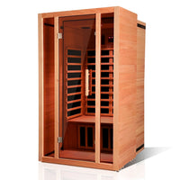 2 Person Extendable FAR Infrared Sauna for Home, Hemlock Wood Low EMF 6 Carbon Heaters Indoor Saunas with LED Lights, Bluetooth Speaker, Digital Control Panel, and Seating Bench — product view 14
