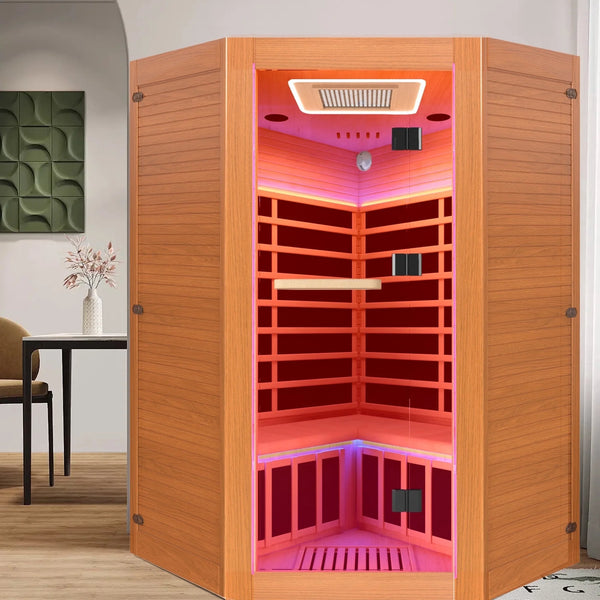 2–3 Person Infrared Home Sauna with Red Light & Oxygen Bar