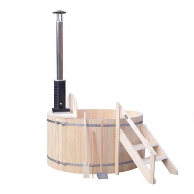 ALEKO 4–5 Person Wood-Fired Hot Tub & Ice Bath – Pine