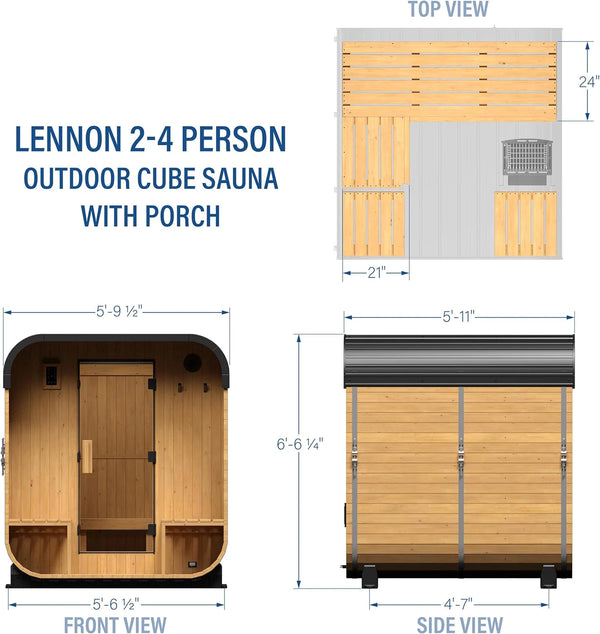 Backyard Discovery Lennon 2–4 Person Outdoor Cedar Sauna