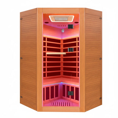 2–3 Person Infrared Home Sauna with Red Light & Oxygen Bar