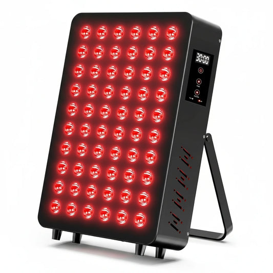 Red Light Therapy Panel, 660Nm Red & 850Nm near Infrared Light Therapy Device for Body Face with 60 Dual Chip Leds, Timer, Adjustable Stand & Hidden Handle,Upgraded High Power Red Light Therapy Device