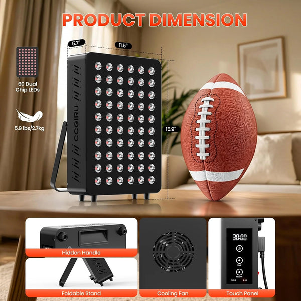 Red Light Therapy Panel with Stand – 660nm & 850nm