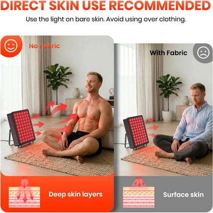 Red Light Therapy Panel, 660Nm Red & 850Nm near Infrared Light Therapy Device for Body Face with 60 Dual Chip Leds, Timer, Adjustable Stand & Hidden Handle,Upgraded High Power Red Light Therapy Device — product view 7