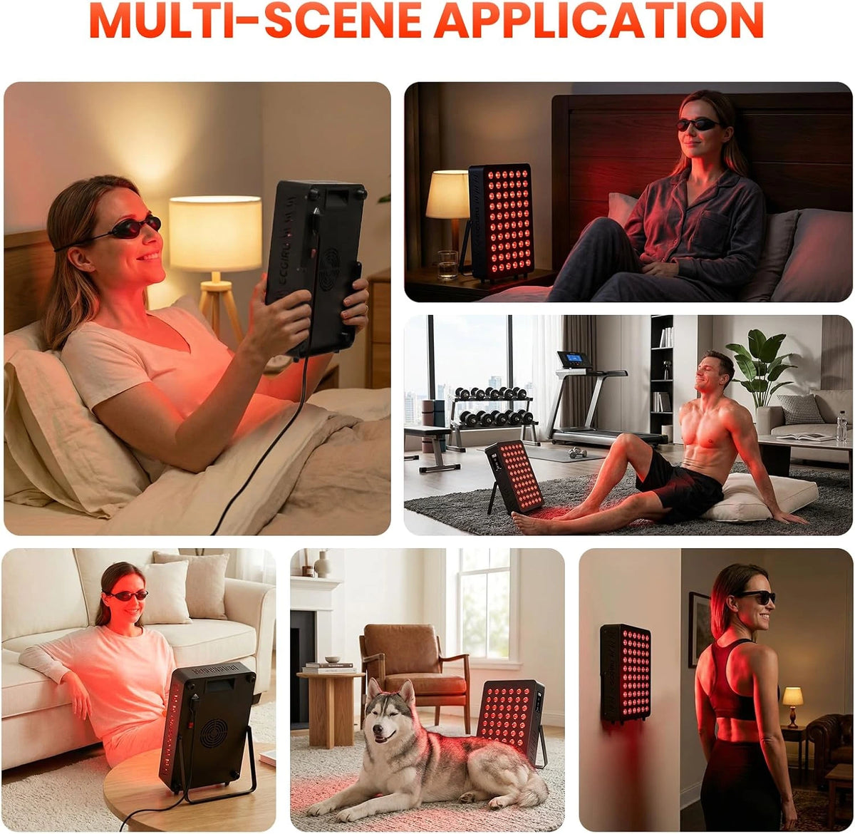 Red Light Therapy Panel, 660Nm Red & 850Nm near Infrared Light Therapy Device for Body Face with 60 Dual Chip Leds, Timer, Adjustable Stand & Hidden Handle,Upgraded High Power Red Light Therapy Device — product view 8