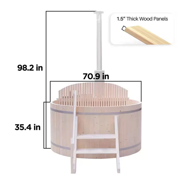 ALEKO 4–5 Person Wood-Fired Hot Tub & Ice Bath – Pine